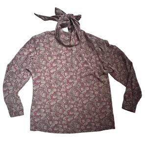 Vintage Pendleton|Country Sophisticates|LS Blouse|Floral|Red/Tan|SZ‎ 8